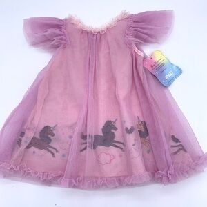 New Afro Unicorn Pink Sparkle Tulle Dress 18 Months